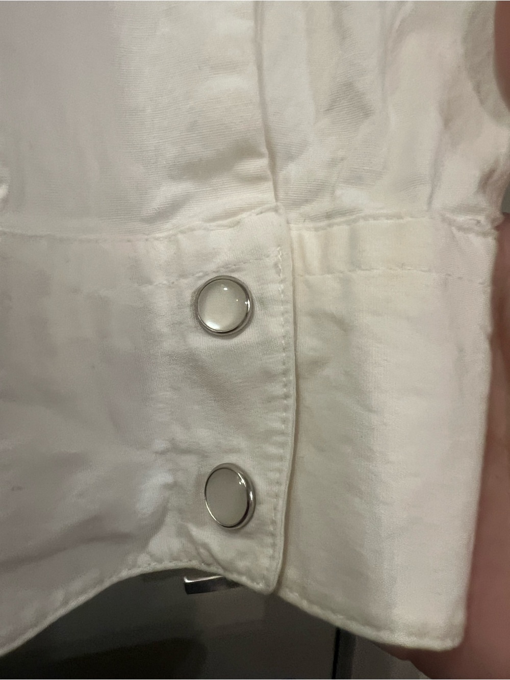 Five Star by Roper White Lace-Up Western Button Cuff Shirt Size Large - Picture 5 of 8